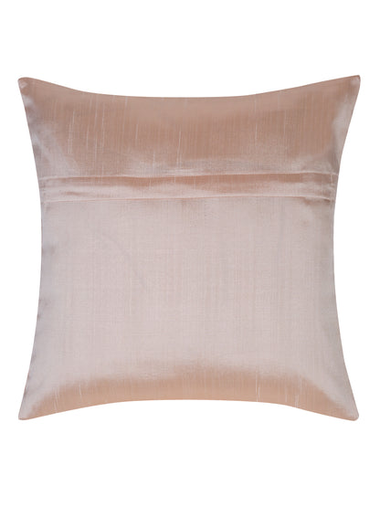 Eyda Peach Color Quilted Cushion Covers Set of 2 - 16x16 inch