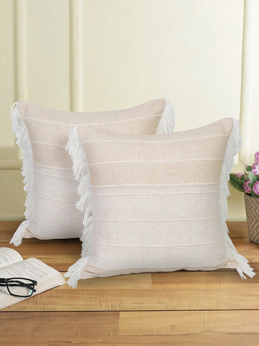 Eyda 100% Cotton Woven Sofa Cushion Covers Set of 2 18x18 inch
