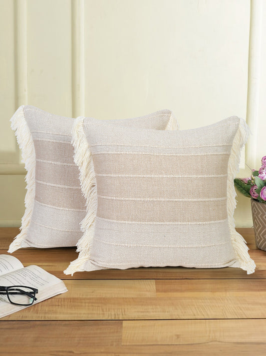 Eyda 100% Cotton Woven Sofa Cushion Covers Set of 2 18x18 inch