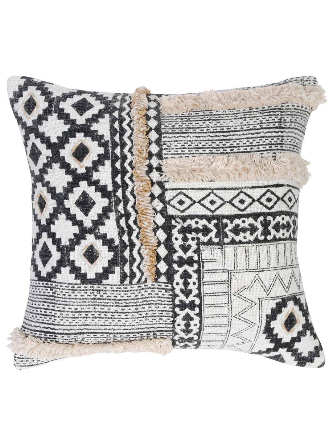 Eyda Hand Block Printed Cotton Sofa Cushion Covers Set of 2 18x18 inch