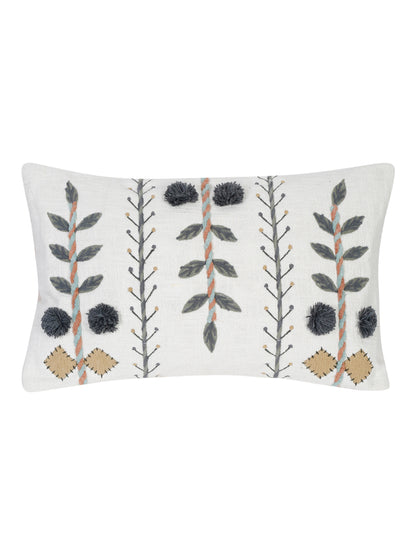 Eyda Embroidered Cotton Cushion Covers Set of 2-12x20 inch