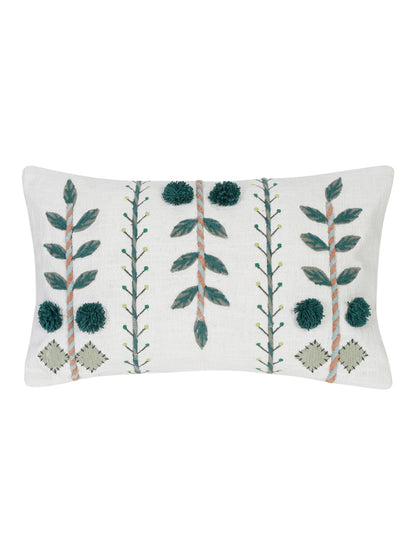 Eyda Embroidered Cotton Cushion Covers Set of 2-12x20 inch
