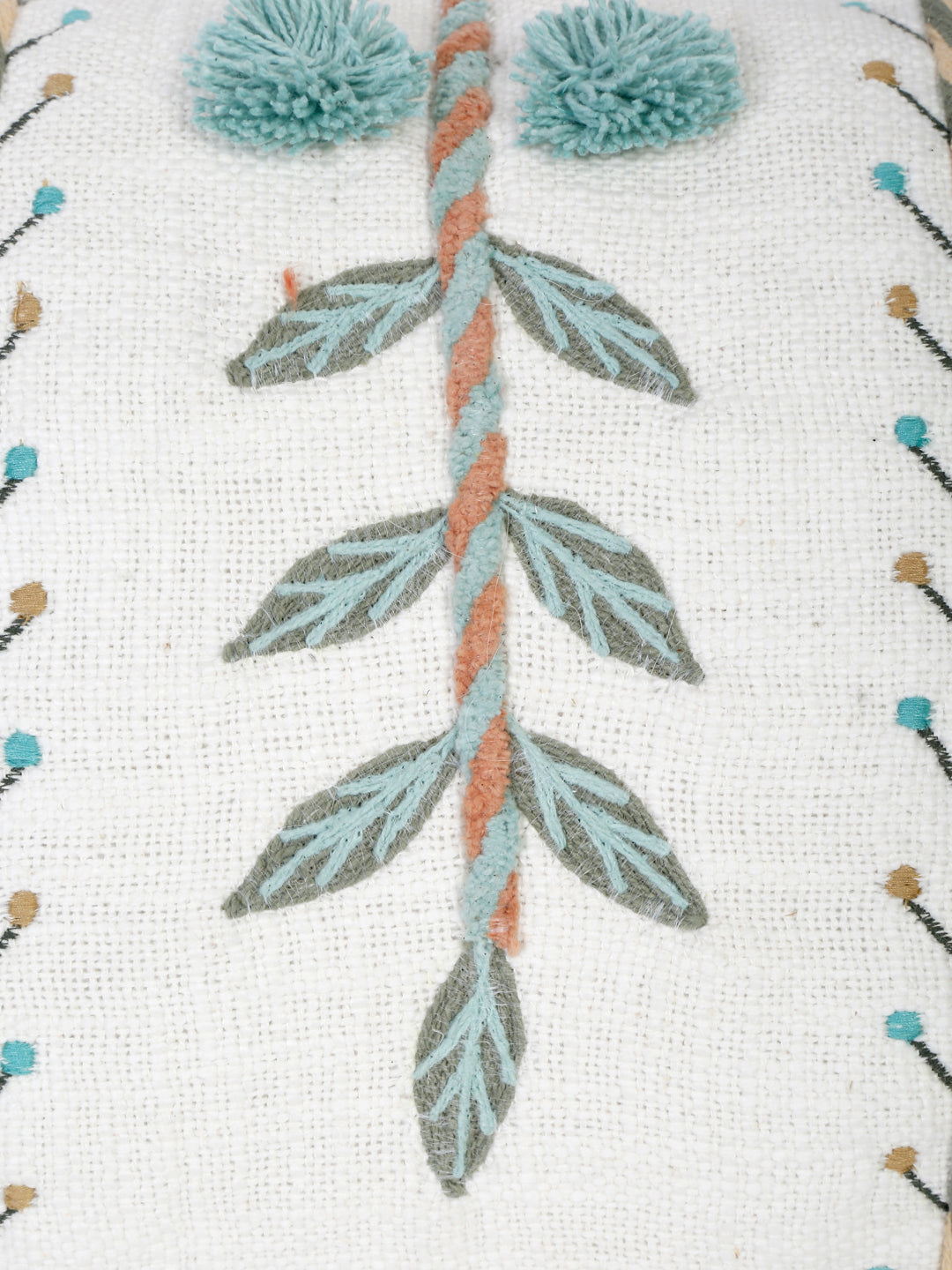 Eyda Embroidered Cotton Cushion Covers Set of 2-12x20 inch
