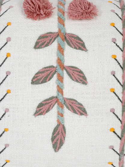 Eyda Embroidered Cotton Cushion Covers Set of 2-12x20 inch