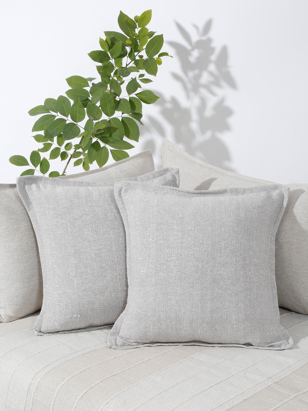 Eyda 100% Cotton Woven Sofa Cushion Covers Set of 2 18x18 inch