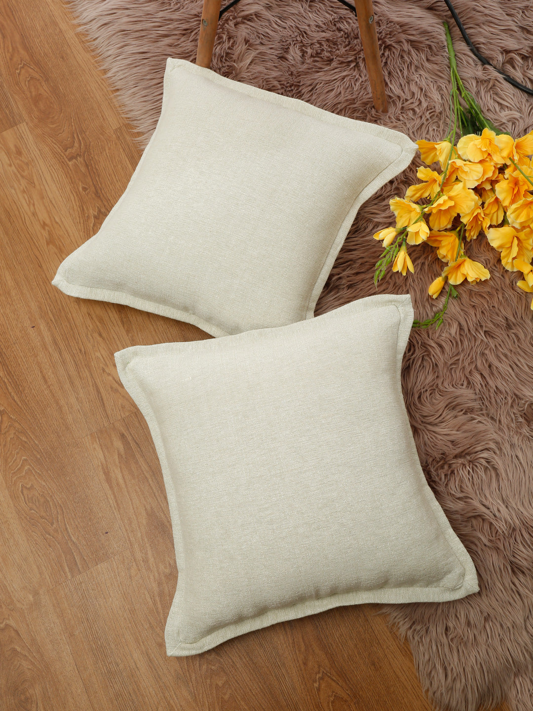 Eyda 100% Cotton Woven Sofa Cushion Covers Set of 2 18x18 inch