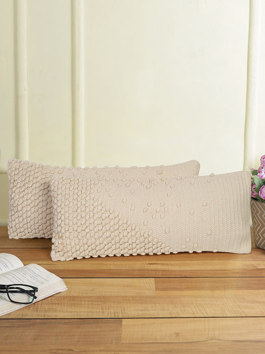 Eyda 100% Cotton Woven Designer Cushion Covers Set of 2 12x28 inch