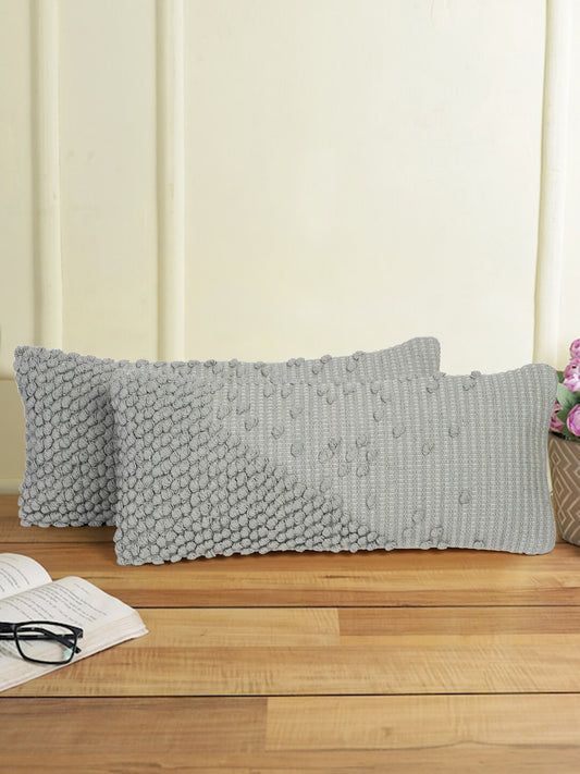 Eyda 100% Cotton Woven Designer Cushion Covers Set of 2 12x28 inch