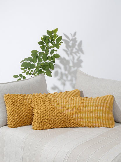 Eyda 100% Cotton Woven Designer Cushion Covers Set of 2 12x28 inch