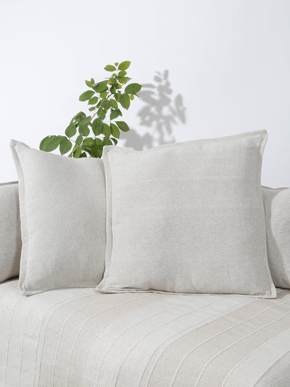 Eyda 100% Cotton Woven Sofa Cushion Covers Set of 2- 24x24 inch