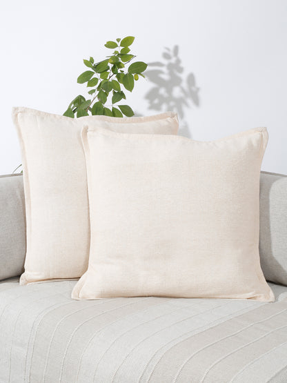 Eyda 100% Cotton Woven Sofa Cushion Covers Set of 2- 24x24 inch