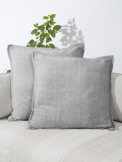 Eyda 100% Cotton Woven Sofa Cushion Covers Set of 2- 24x24 inch