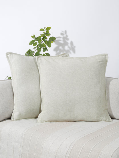 Eyda 100% Cotton Woven Sofa Cushion Covers Set of 2- 24x24 inch