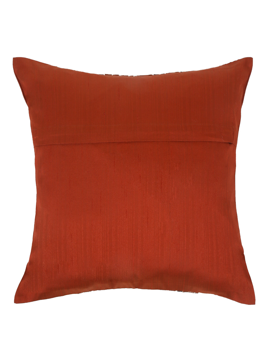 Eyda Copper and Brown Color Embroidered Cushion Cover Set of 2-16x16 inch