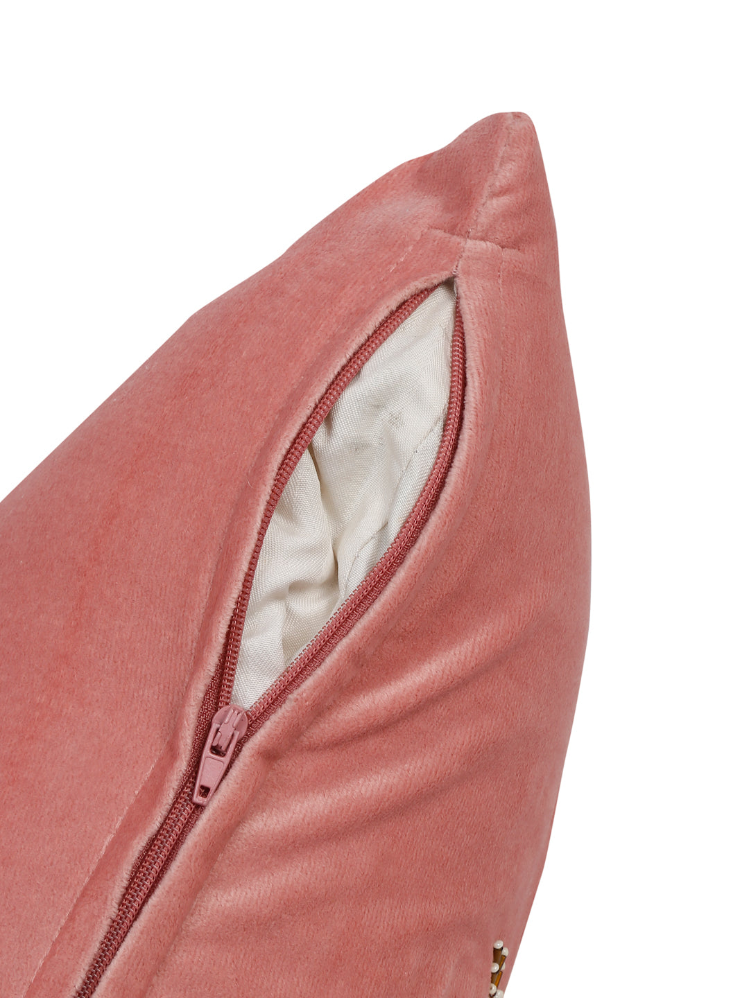 Eyda Pink Velvet Embroidered Cushion Cover Set of 2