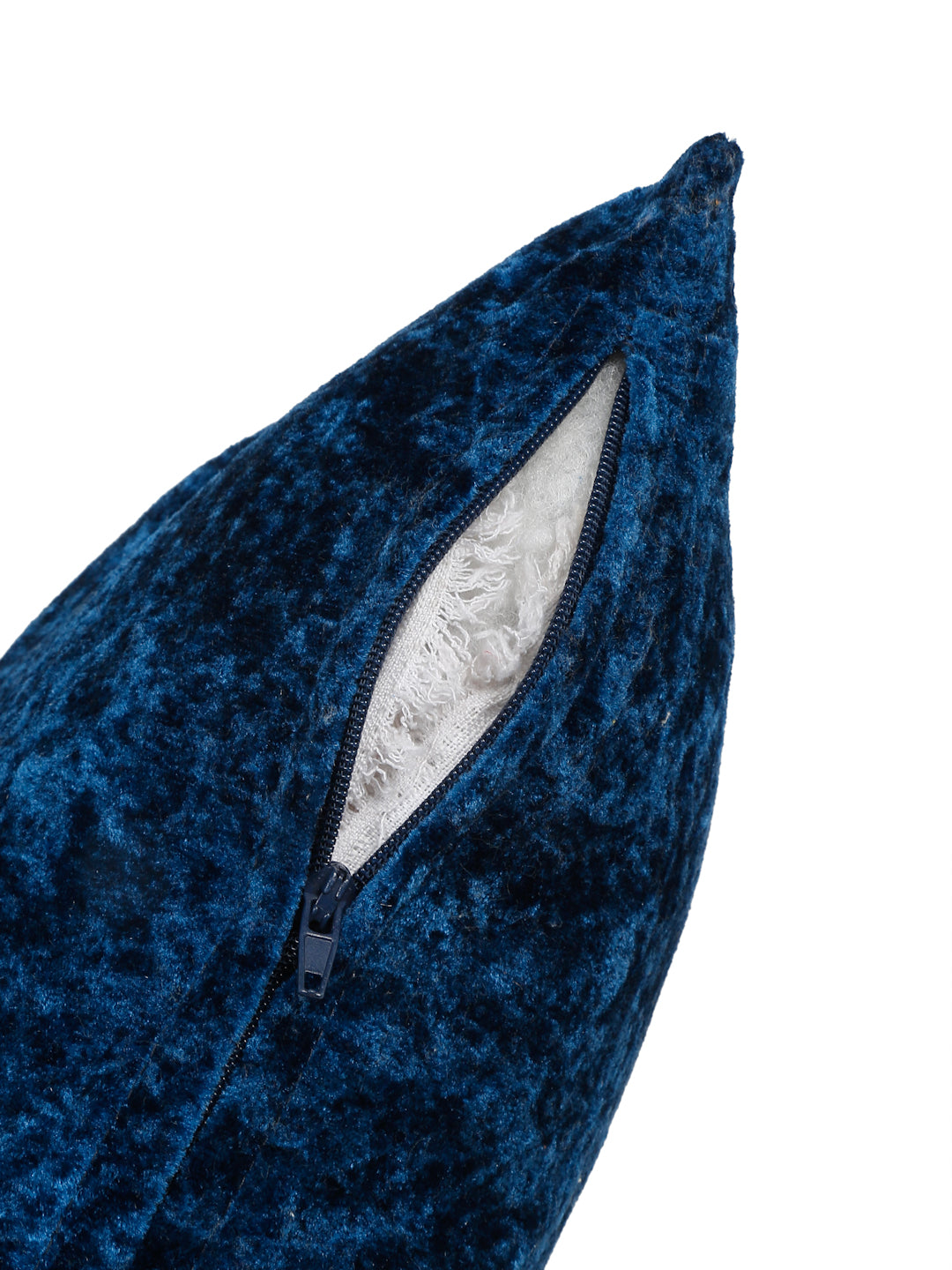 Eyda Blue Velvet Solid Cushion Cover Set of 2