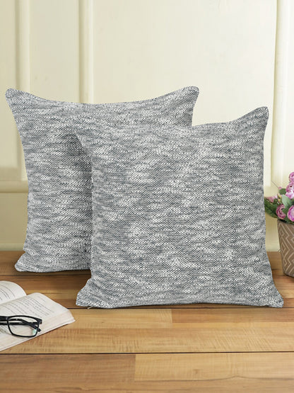 Eyda Grey Cotton Solid Cushion Cover Set of 2