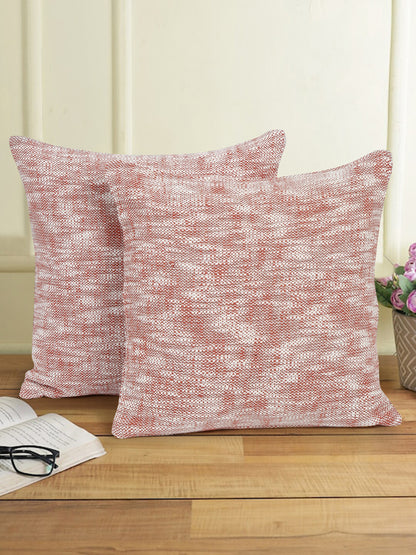 Eyda Blush Pink Cotton Solid Cushion Cover Set of 2