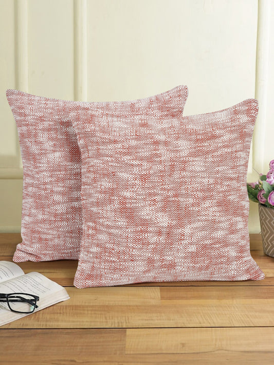 Eyda Blush Pink Cotton Solid Cushion Cover Set of 2