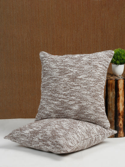 Eyda Choco Cotton Solid Cushion Cover Set of 2