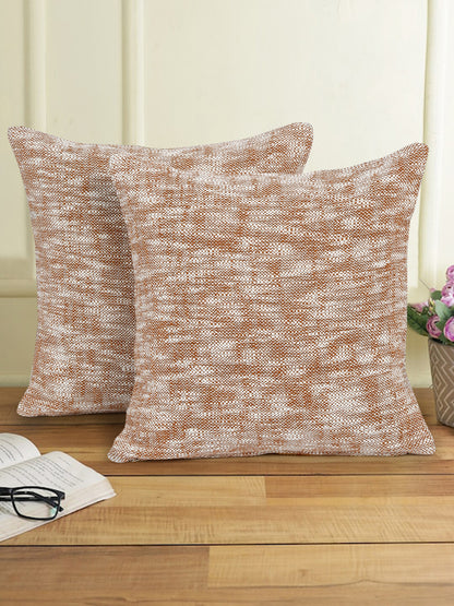 Eyda Rust Cotton Solid Cushion Cover Set of 2
