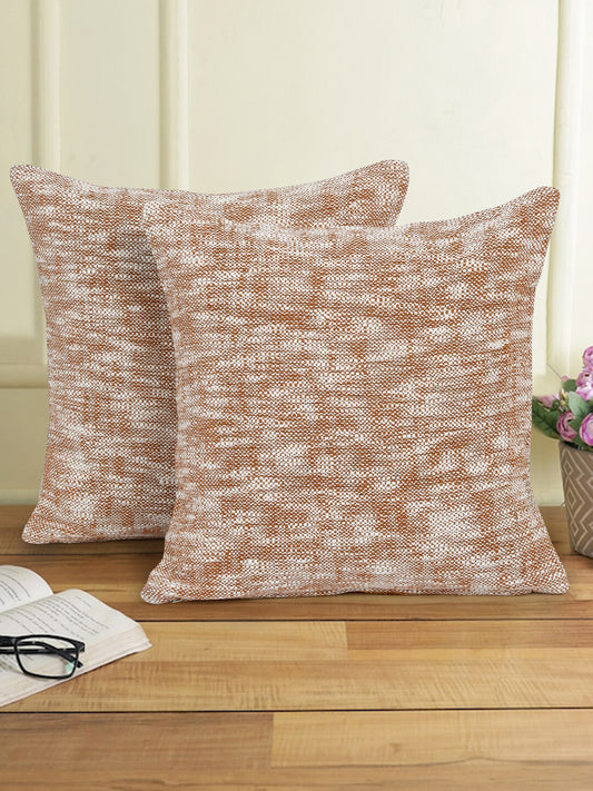 Eyda Rust Cotton Solid Cushion Cover Set of 2
