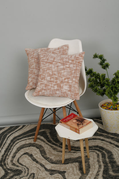Eyda Rust Cotton Solid Cushion Cover Set of 2