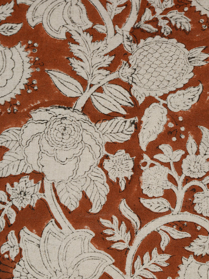 Eyda Rust Cotton Hand Block Cushion Cover Set of 2
