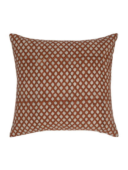 Eyda Rust Cotton Hand Block Cushion Cover Set of 2