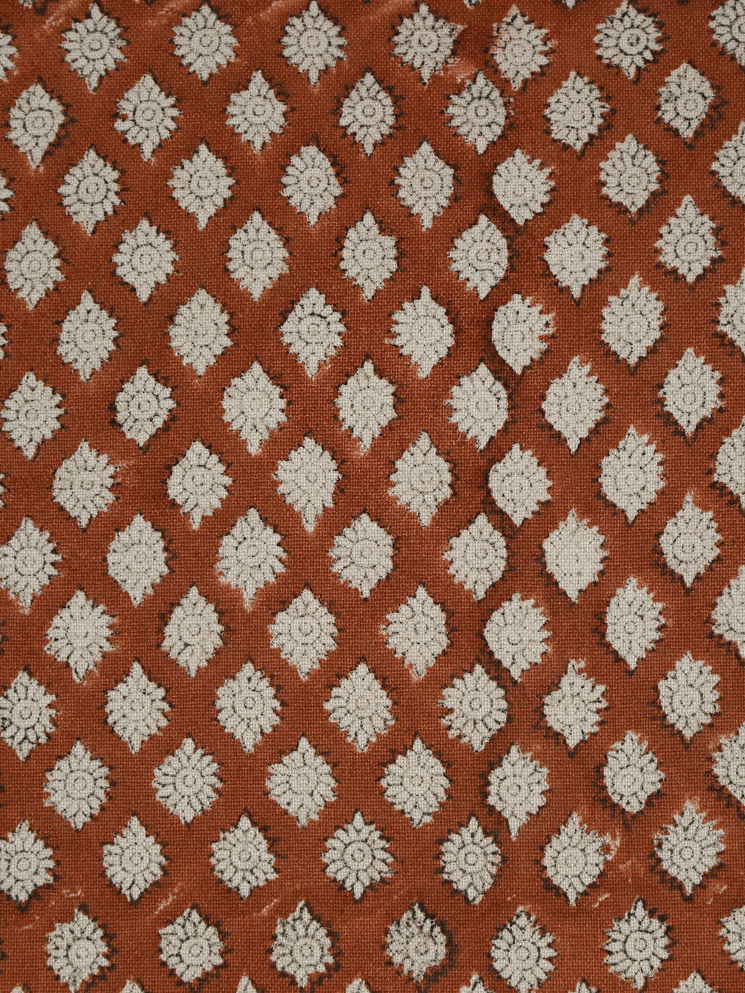 Eyda Rust Cotton Hand Block Cushion Cover Set of 2