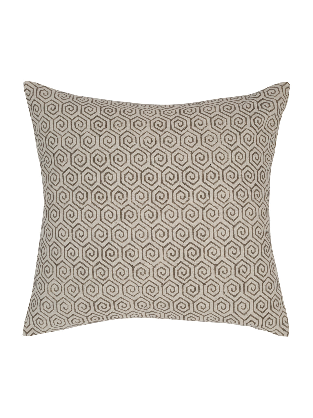 Eyda Gray Cotton Hand Block Cushion Cover Set of 2