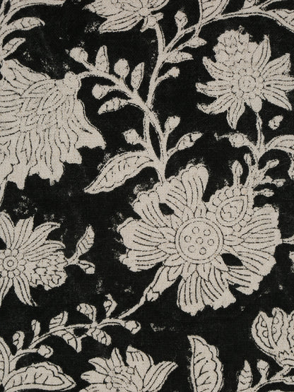 Eyda Black Cotton Hand Block Cushion Cover Set of 2