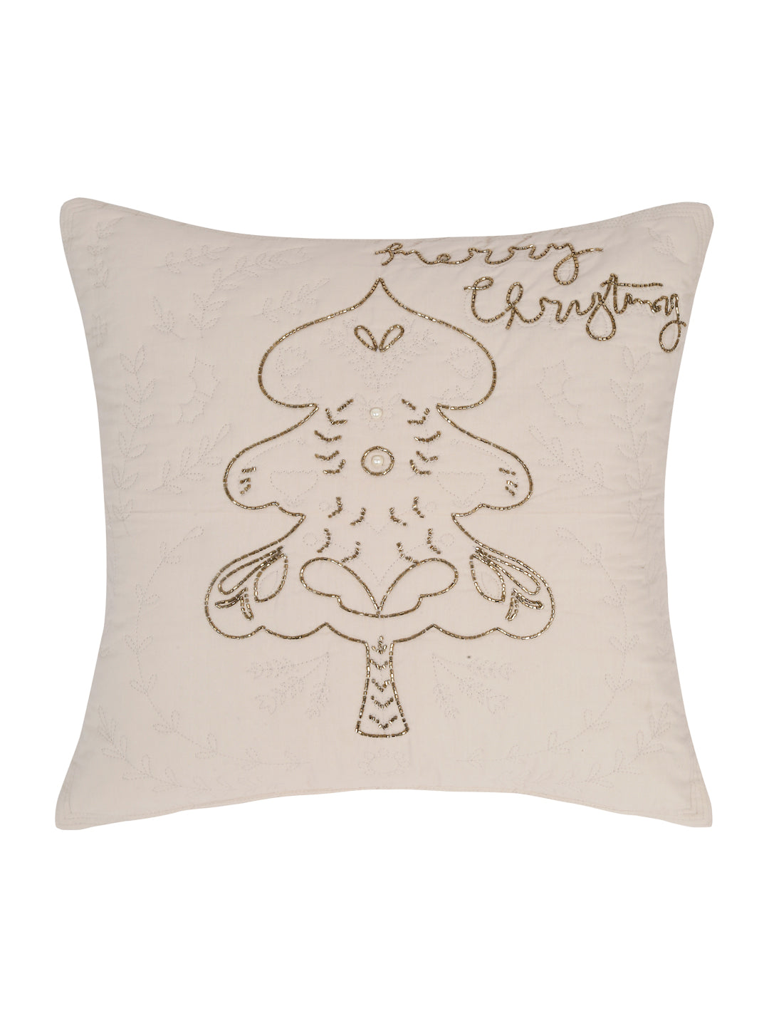 Eyda Cream Cotton Quilted Cushion Cover Set of 2