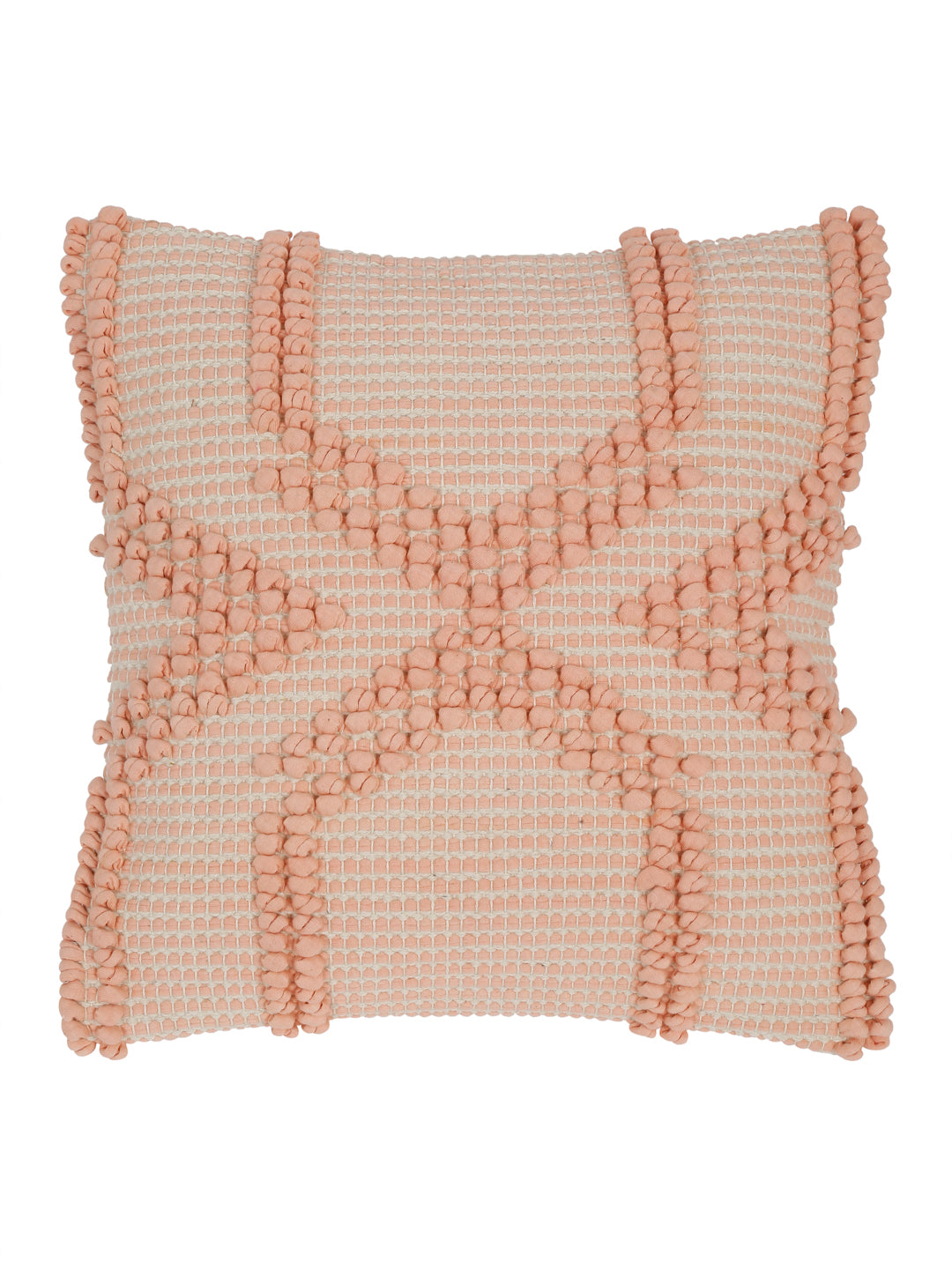 Eyda Peach Cotton Hand Woven Cushion Cover Set of 2