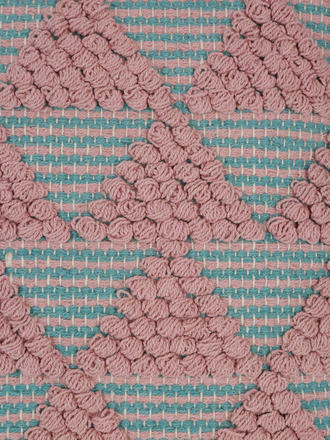 Eyda Aqua & Pink Cotton Hand Woven Cushion Cover Set of 2