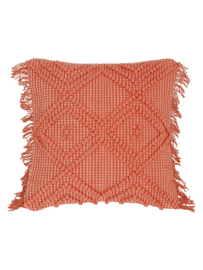 Eyda Peach Cotton Hand Woven Cushion Cover Set of 2