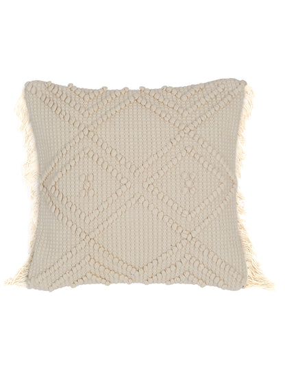 Eyda Ivory Cotton Hand Woven Cushion Cover Set of 2