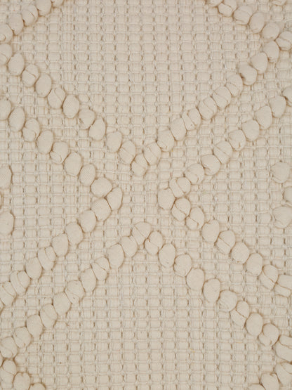 Eyda Ivory Cotton Hand Woven Cushion Cover Set of 2