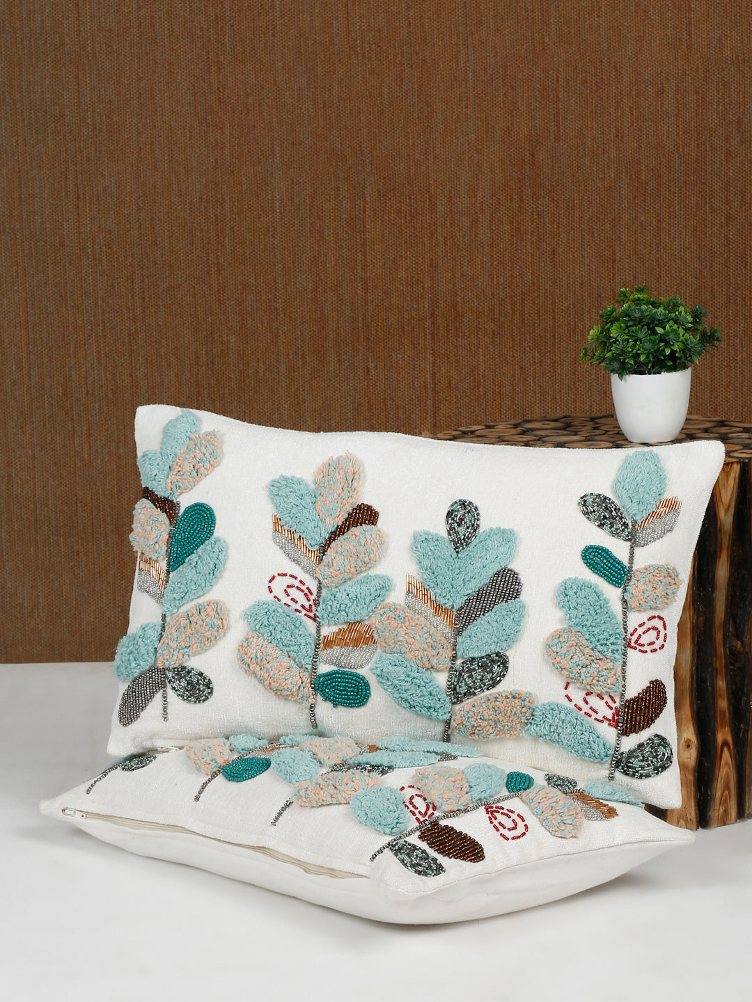 Eyda Multi Chenille Embroidered Cushion Cochr Set of 2