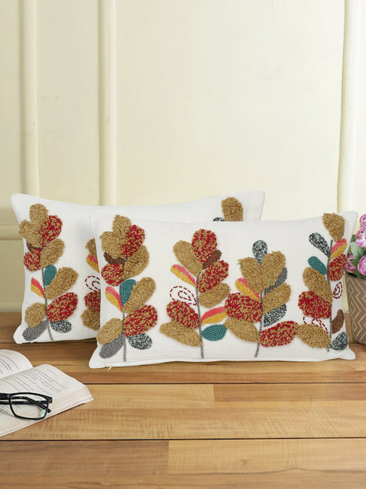 Eyda Multi Chenille Embroidered Cushion Cover Set of 2