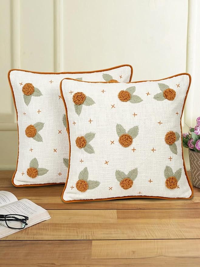 Embroidered  16X16 Cushion Cover Set of 2