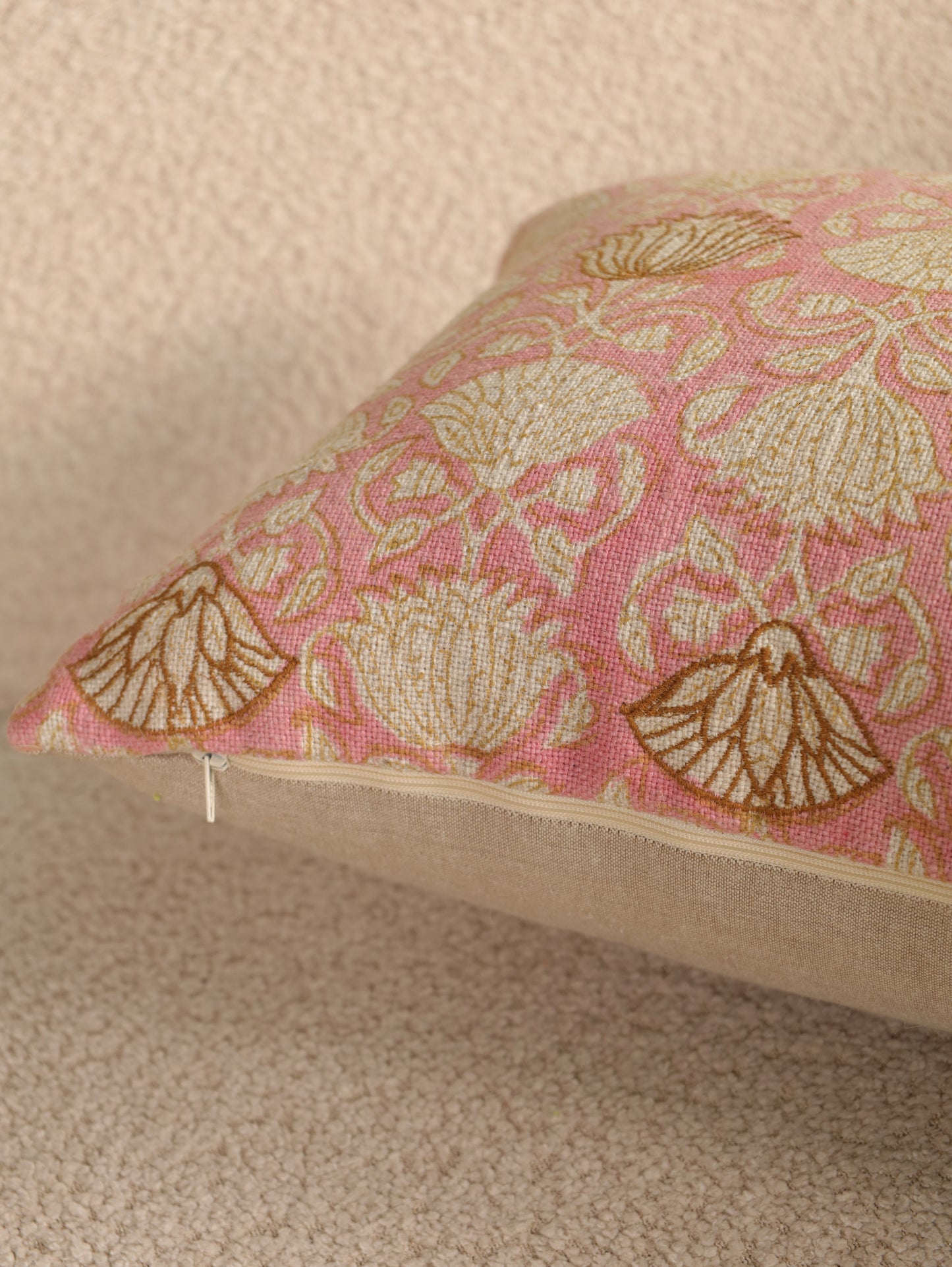 Hand Block Floral  Printed Cushion Cover