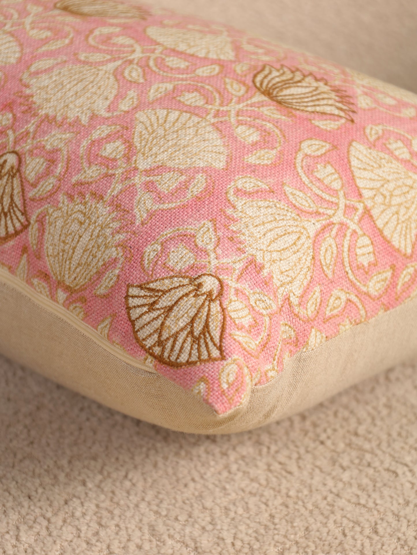 Hand Block Floral  Printed Cushion Cover