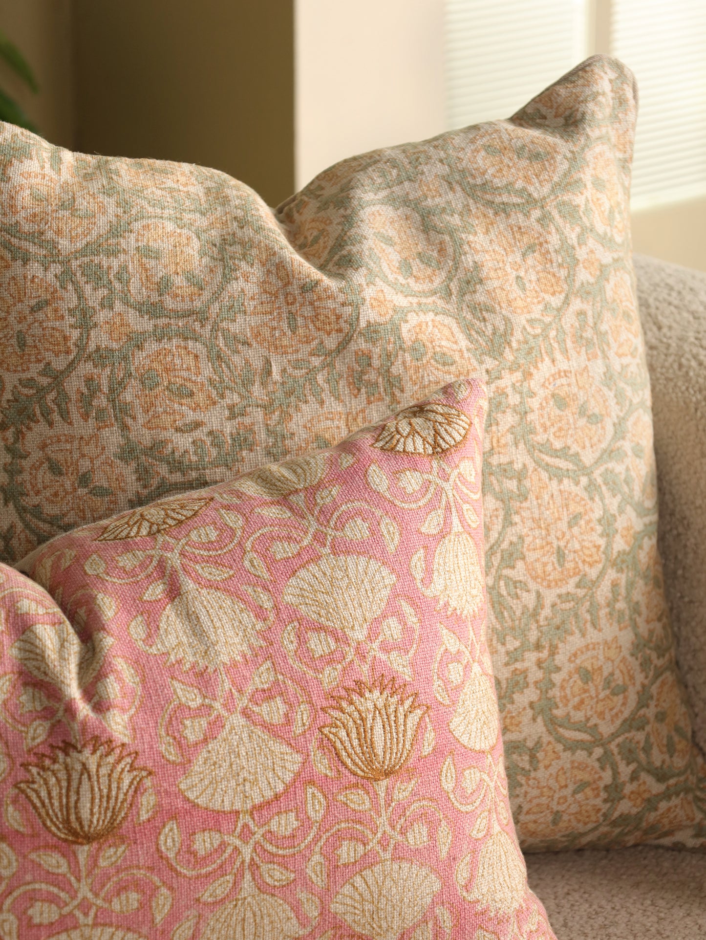 Hand Block Floral  Printed Cushion Cover