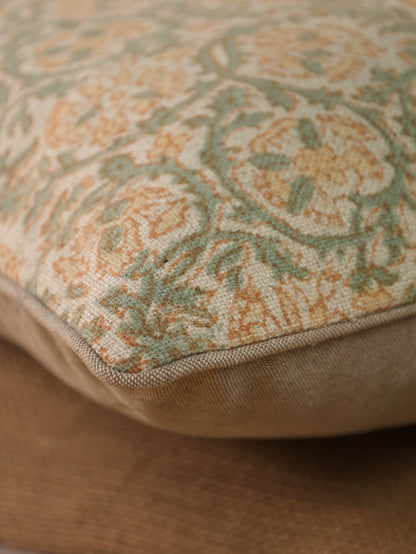 Hand Block Floral  Printed Cushion Cover