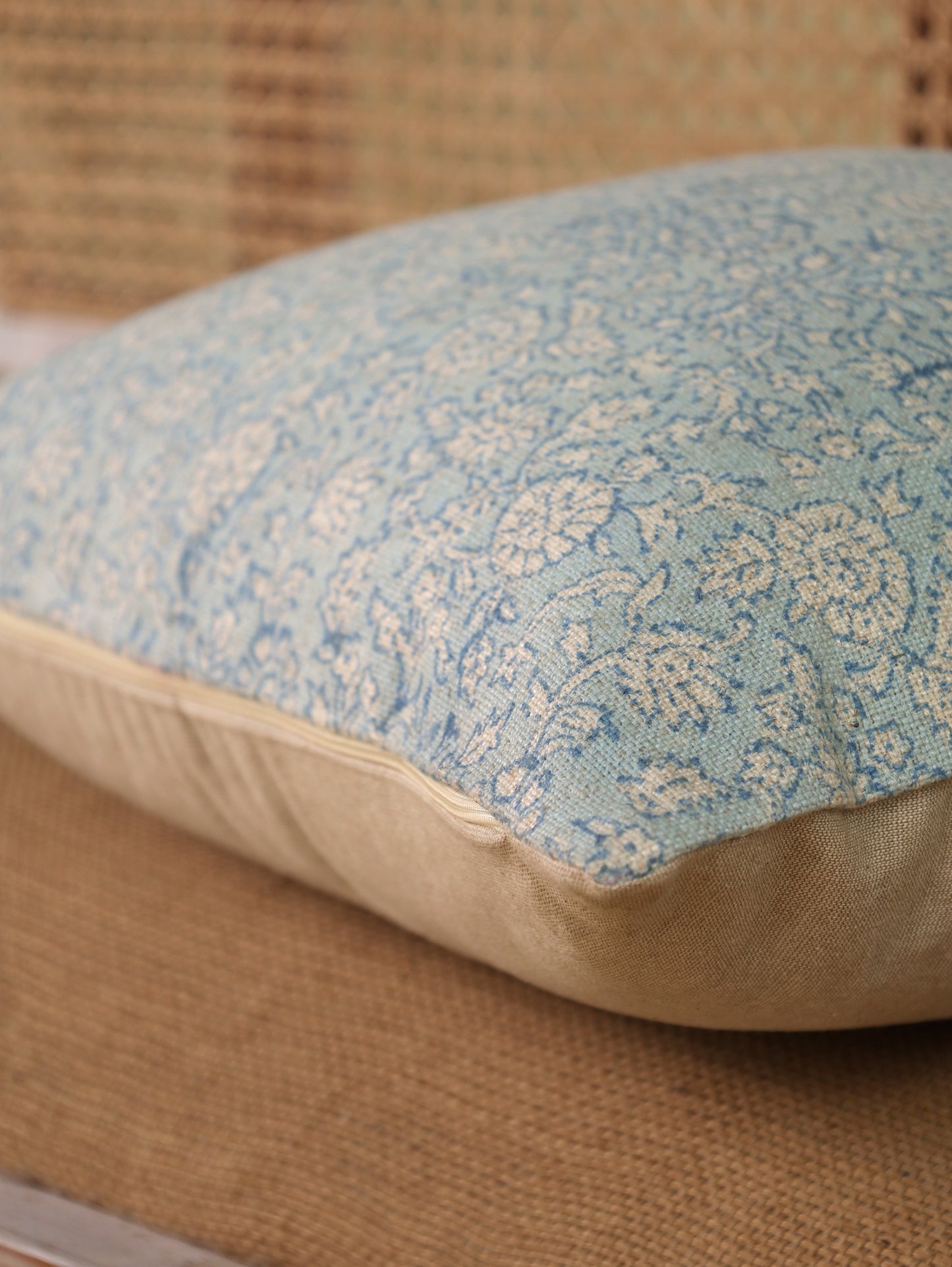 Hand Block Floral  Printed Cushion Cover