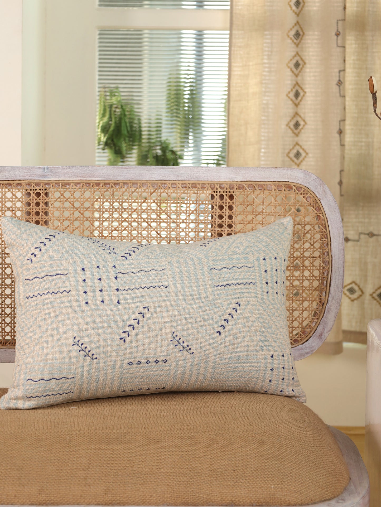 Hand Block Floral  Printed Cushion Cover