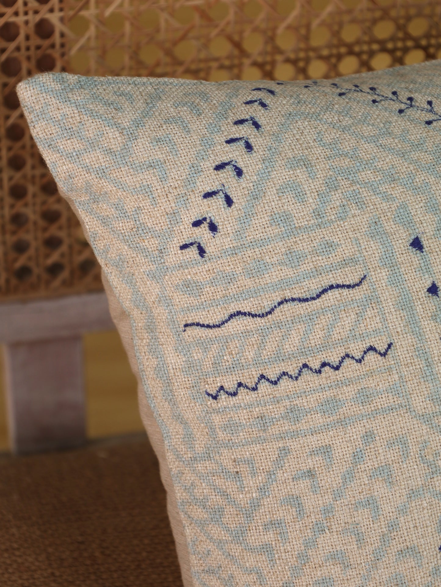 Hand Block Floral  Printed Cushion Cover