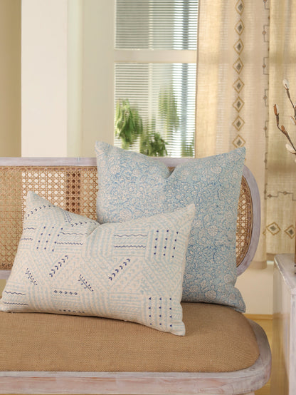 Hand Block Floral  Printed Cushion Cover