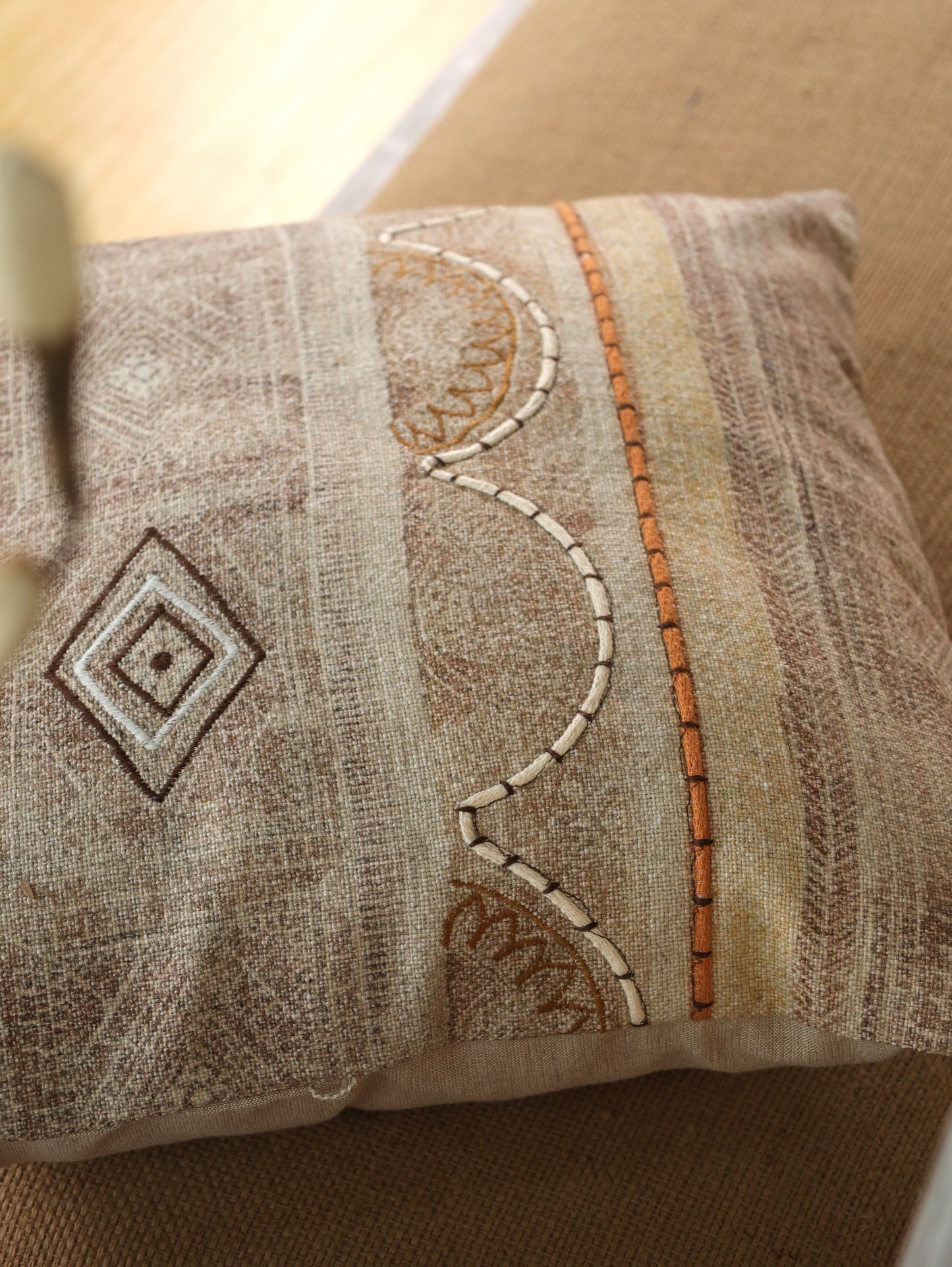 Boho Embroidered Cushion Cover